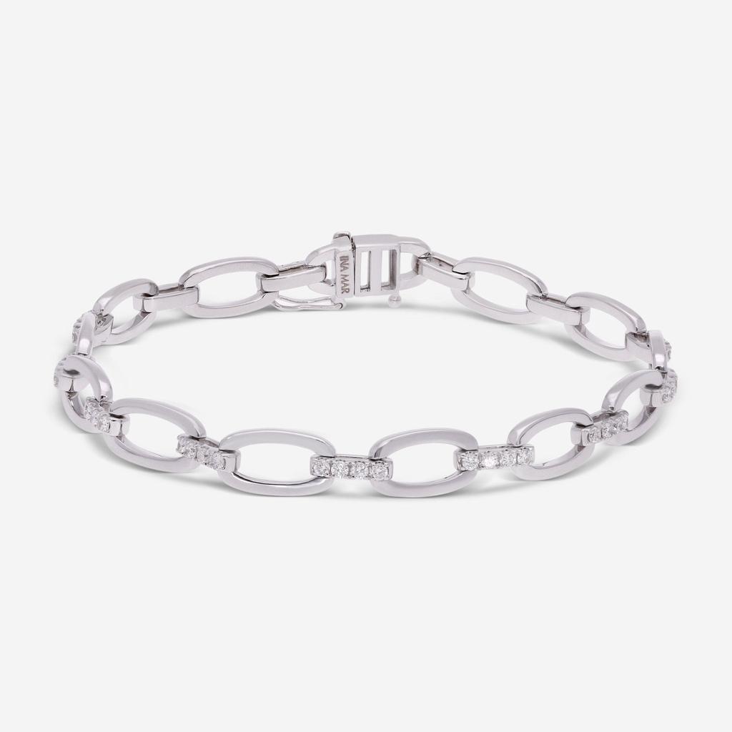 Ina Mar Ina Mar 18K White Gold Diamond 0.85ct.twd. Link Bracelet ALB-17503