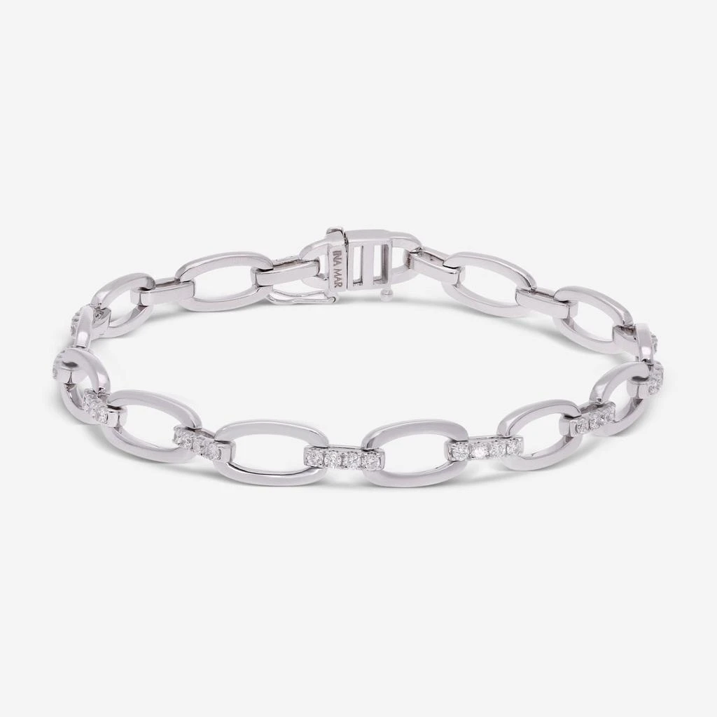 Ina Mar Ina Mar 18K White Gold Diamond 0.85ct.twd. Link Bracelet ALB-17503 1