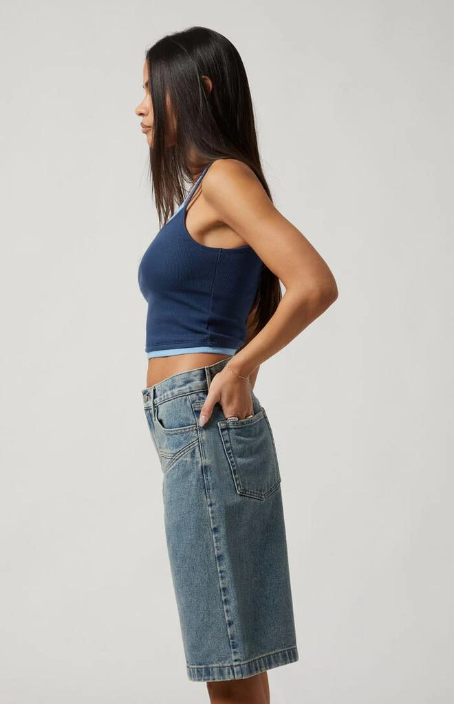 PacSun Light Indigo Star Seam Extreme Denim Jorts 3