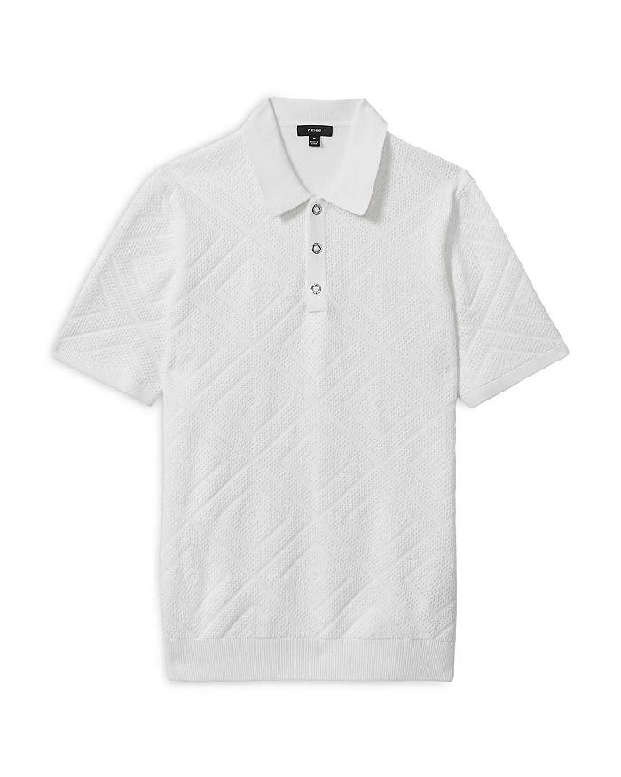 REISS Lupton Regular Fit Short Sleeve Textured Knit Polo 6