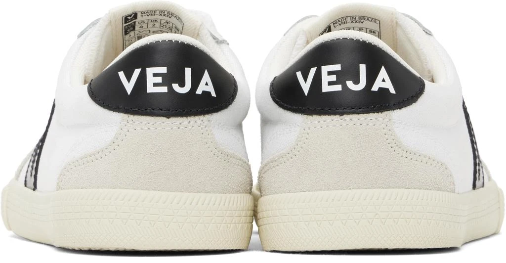 Veja White & Black Volley Canvas Sneakers 2