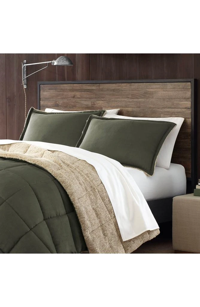 Eddie Bauer Sherwood Reversible Faux Shearling King Comforter Set 6