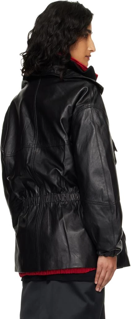 The Frankie Shop Black Carnaby Funnel Neck Leather Jacket 3