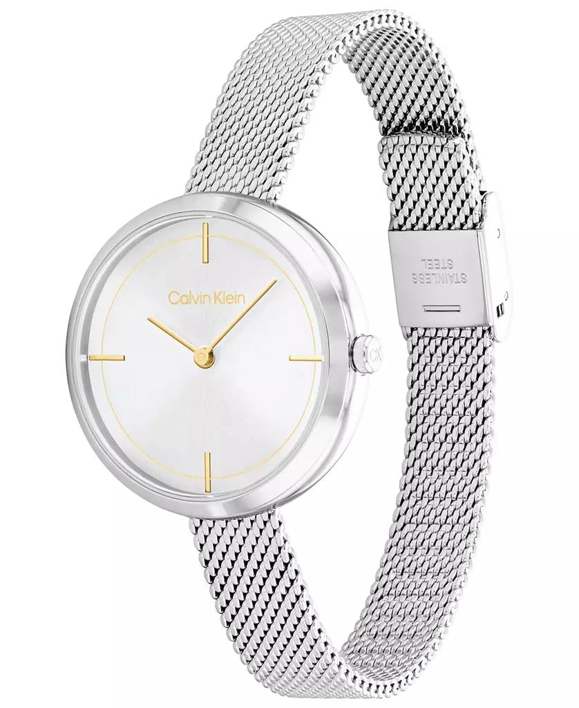 Calvin Klein Women's Silver-Tone Stainless Steel Mesh Bracelet Watch 30mm 2