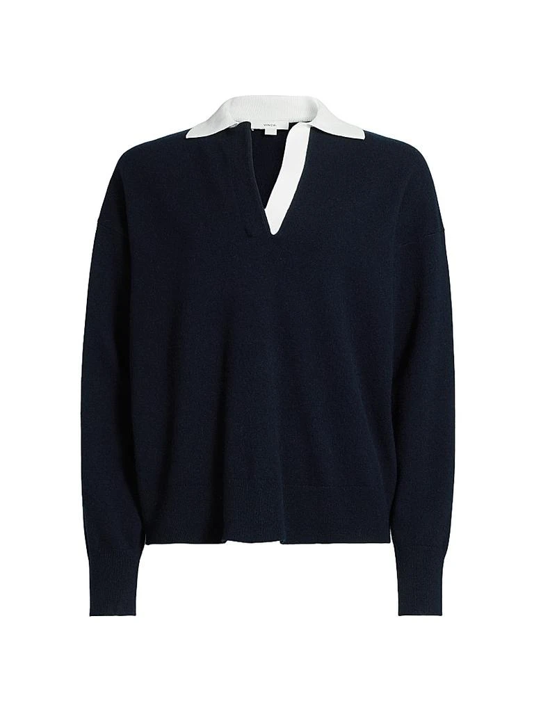 Vince Contrast Collar Polo Sweater 1