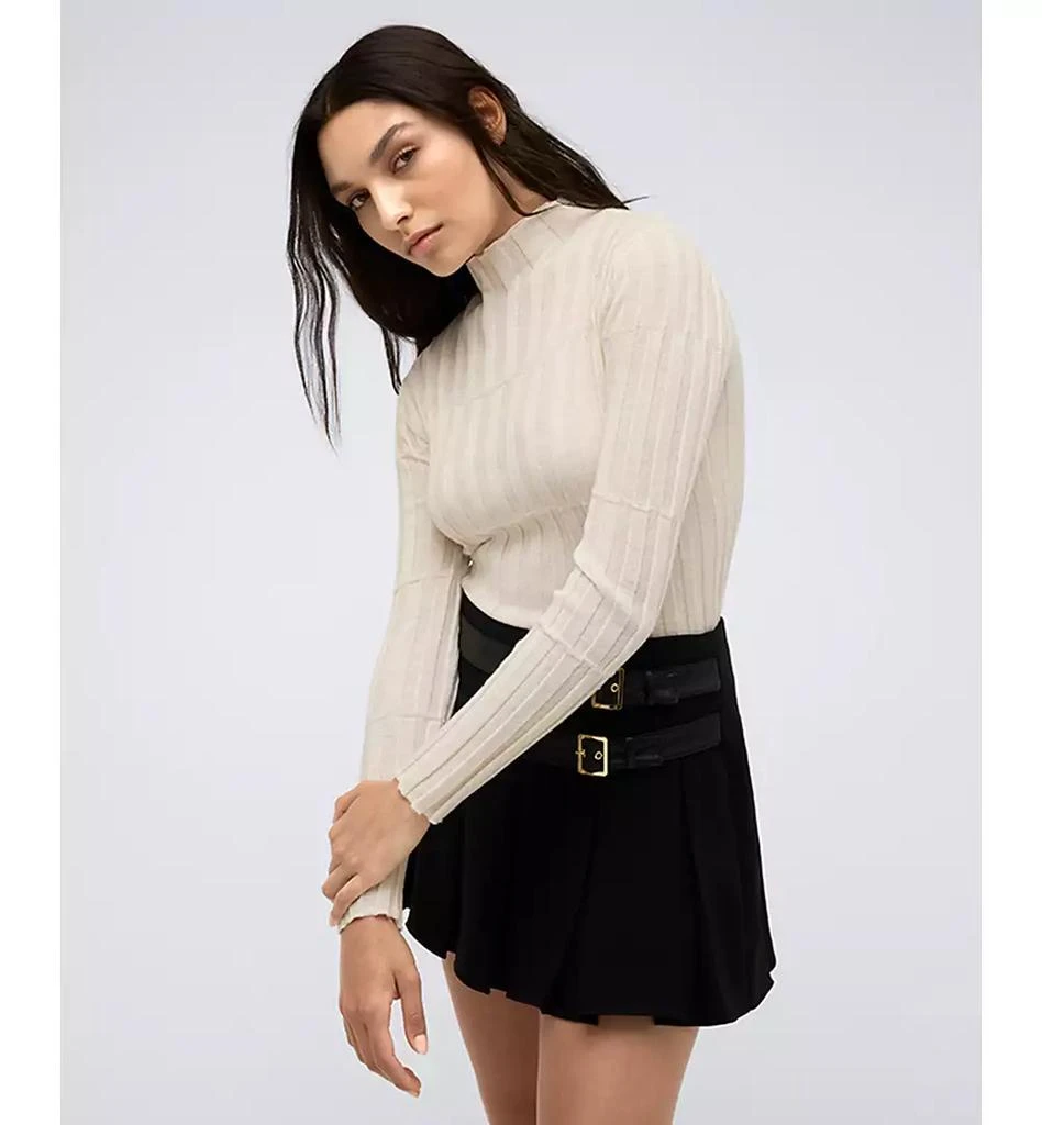 Kenneth Cole Women's Mock-Neck Ribbed Long-Sleeve Sweater 3