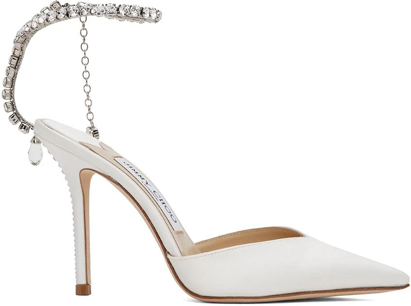 Jimmy Choo White Saeda 100 Heels 1