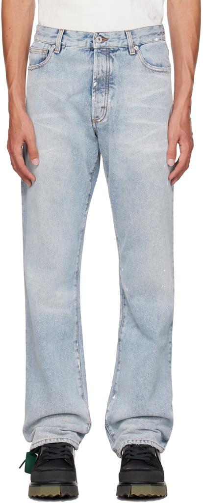 Heron Preston Blue Paint Splatter Jeans