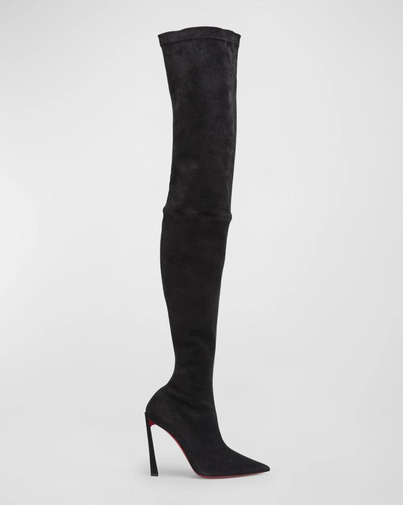 Christian Louboutin Condora Botta Alta Red Sole Suede Knee-Length Boots 1