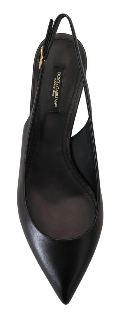 Dolce & Gabbana Dolce & Gabbana Black Leather Slingbacks Heels Pumps Shoes 3