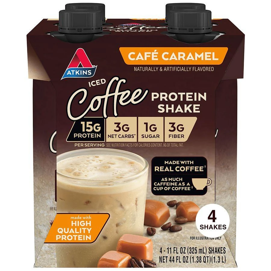 Atkins Meal Replacement Iced Coffee Protein Shake Cafe Caramel 1
