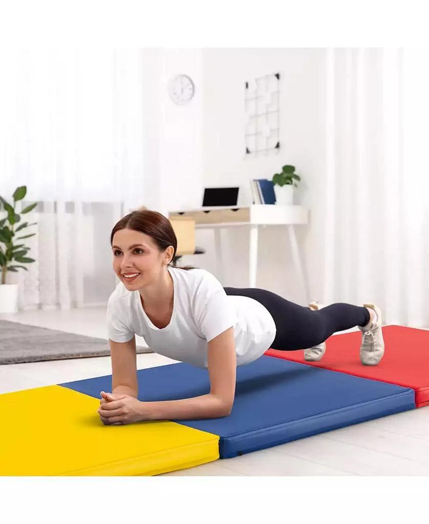 KUYOTQ 6 x 2 FT Tri-Fold Gym Mat with Handles and Removable Zippered Cover 2