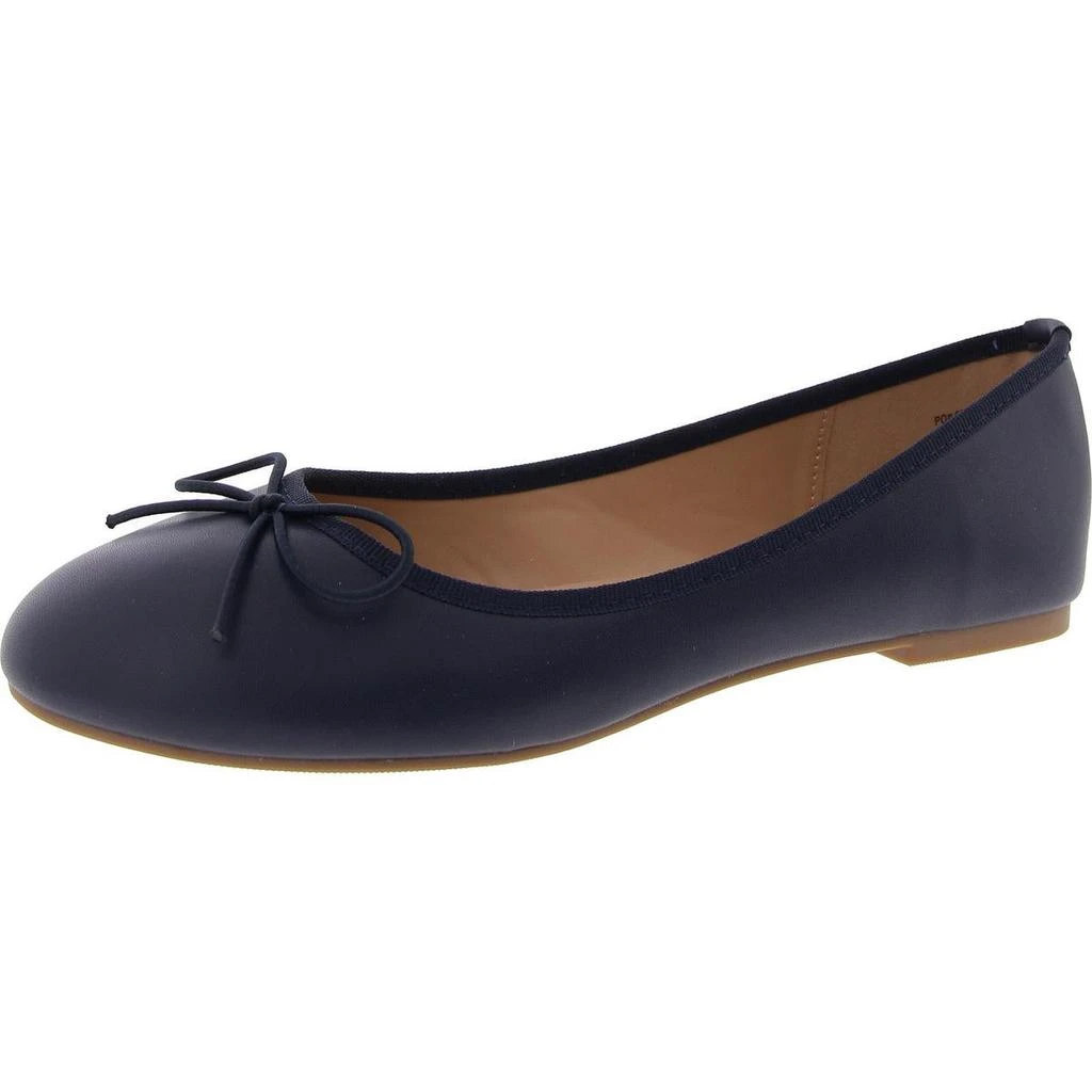 Journee Collection Womens Bow Faux Leather Ballet Flats 1