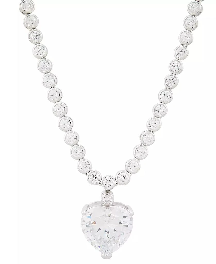 Arabella Cubic Zirconia Heart
Bezel-Set 18" Pendant Necklace in Sterling Silver 1