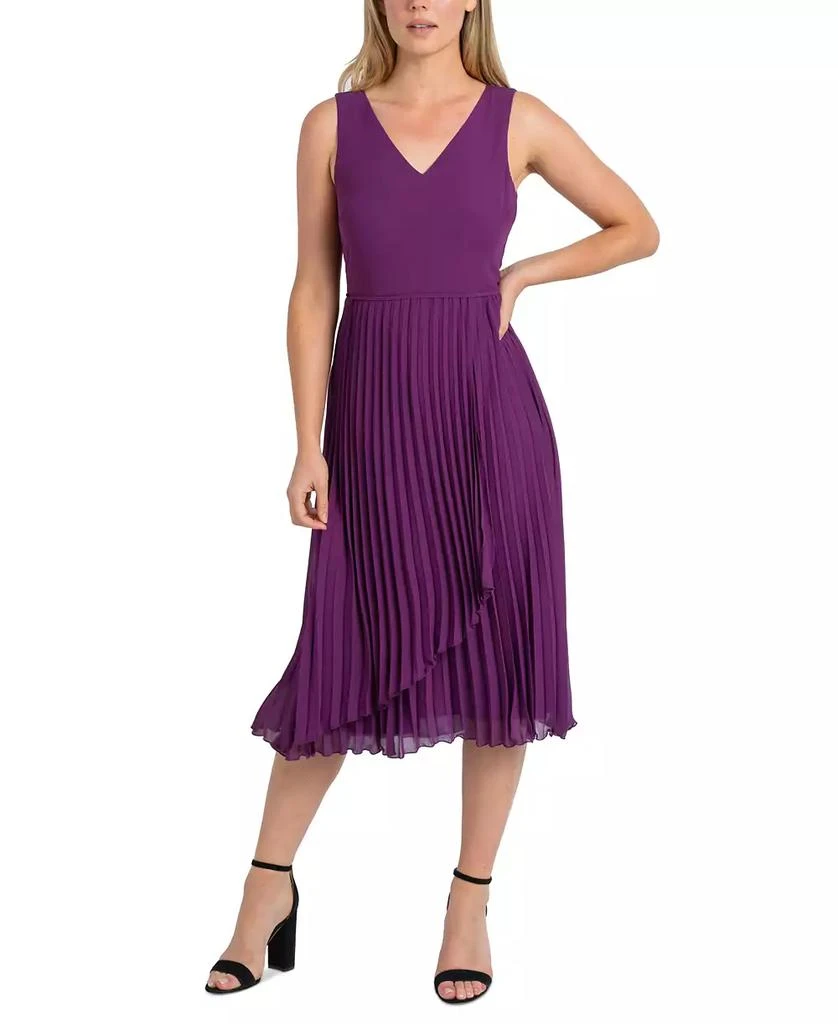 Sam Edelman Women's Pleated Faux-Wrap Dress 1