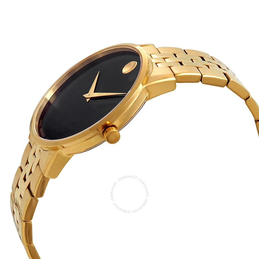 Movado Museum Classic Black Dial Yellow Gold PVD Men's Watch 0607203 2