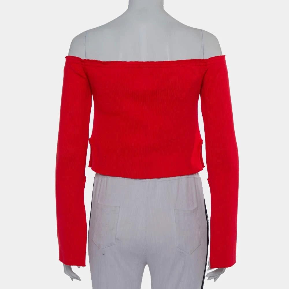Orseund Iris Orseund Iris Red Knit Off Shoulder Crop Top L 3
