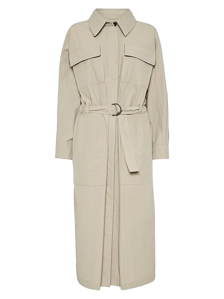 【関税＆送料込み】Brunello Cucinelli Nylon Trench Coat Water-resistant trench coat for Man in Cool Beige | Brunello