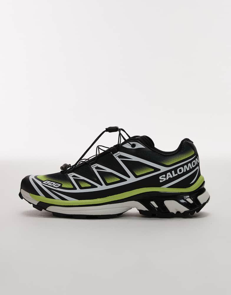 Salomon XT-6 Skyline trainers in black and maritime blue and sharp