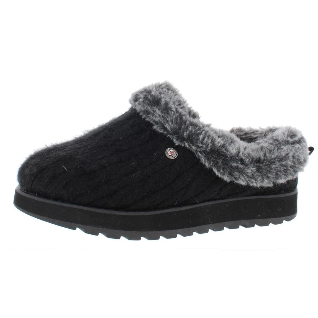 SKECHERS Keepsakes Ice Angel Womens Cable Knit Faux Fur Clogs 5