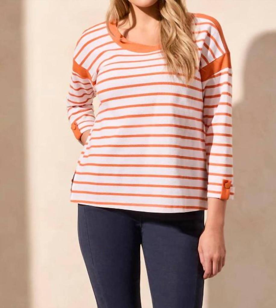 Tribal Tribal - 3/4 Sleeve Boat Neck Top