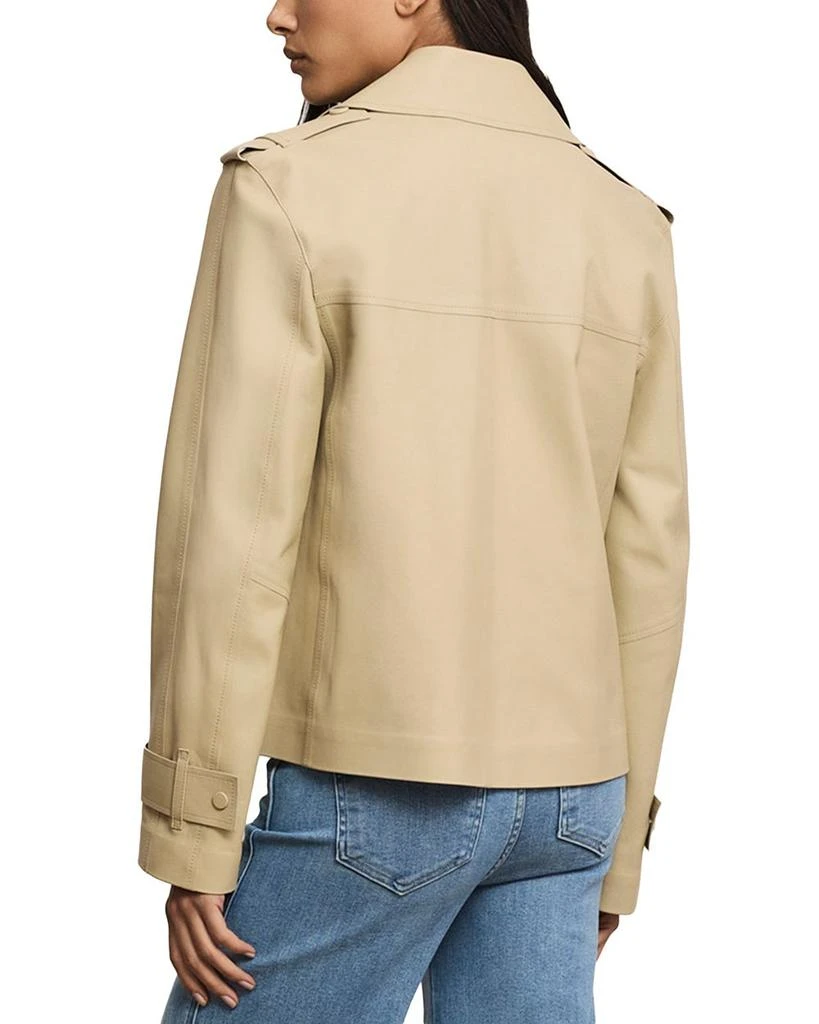VERONICA BEARD Heathcliff Cropped Leather Trench Jacket 3