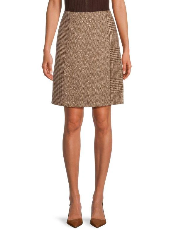 Ralph Lauren Carreen Pattern Tussah Silk Blend Mini Skirt 1