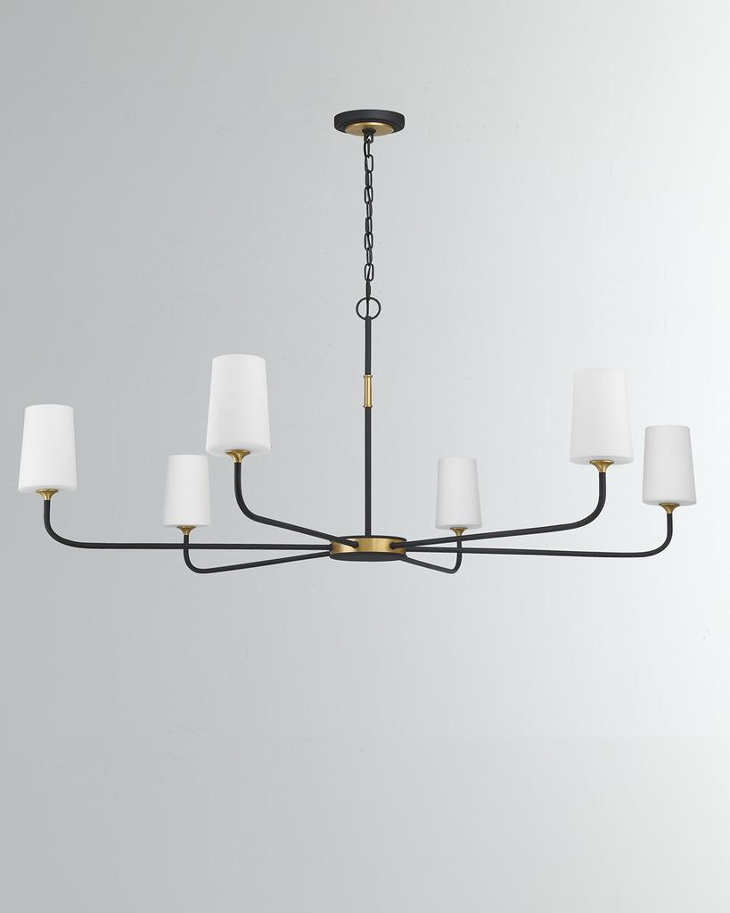 Crystorama Niles 6-Light Black Forged & Modern Gold Chandelier