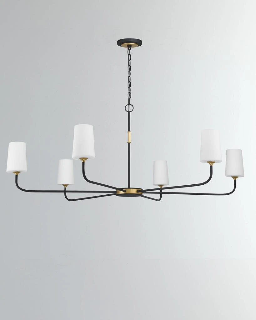 Crystorama Niles 6-Light Black Forged & Modern Gold Chandelier 2