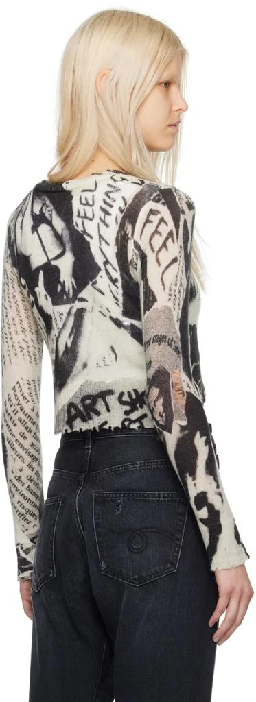 R13 Off-White & Black Newspaper Print Baby Cardigan 3