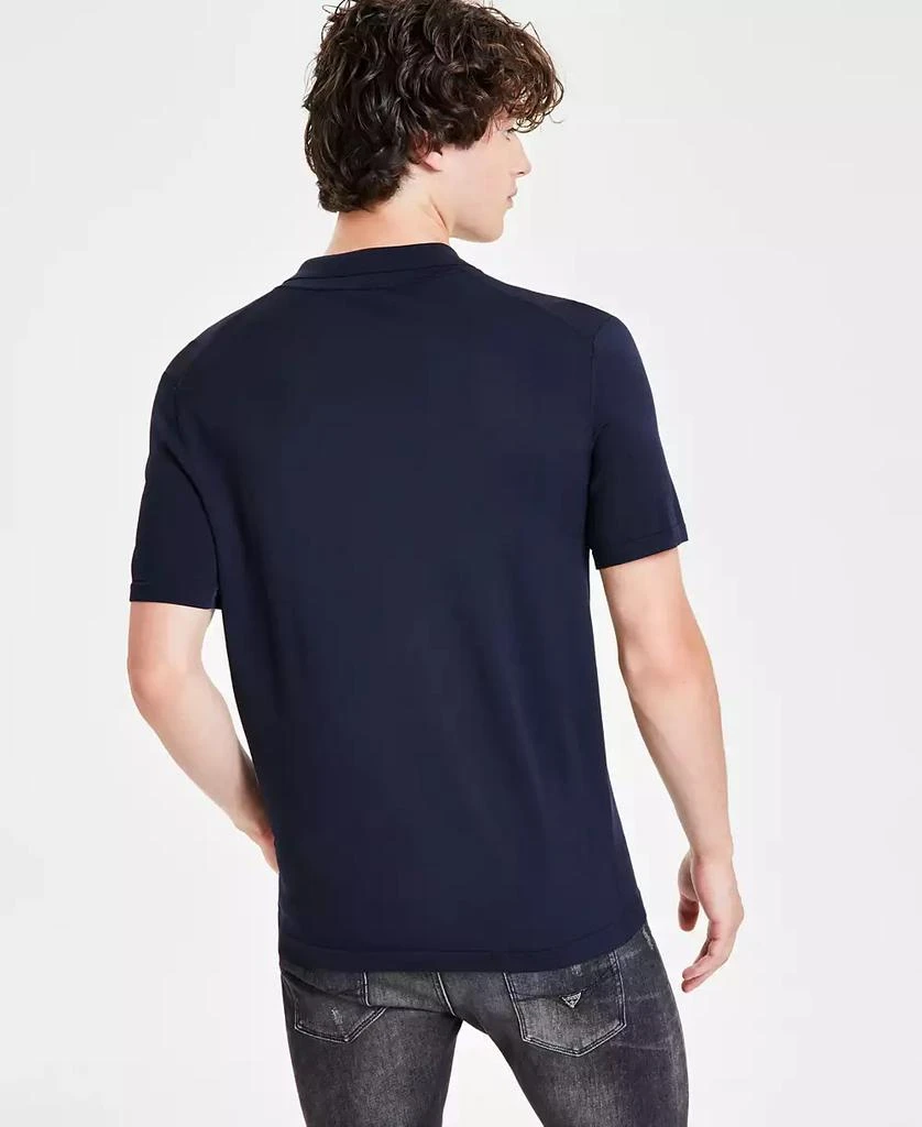 GUESS Men's Dane Solid Quarter-Zip Tech Polo Shirt 2