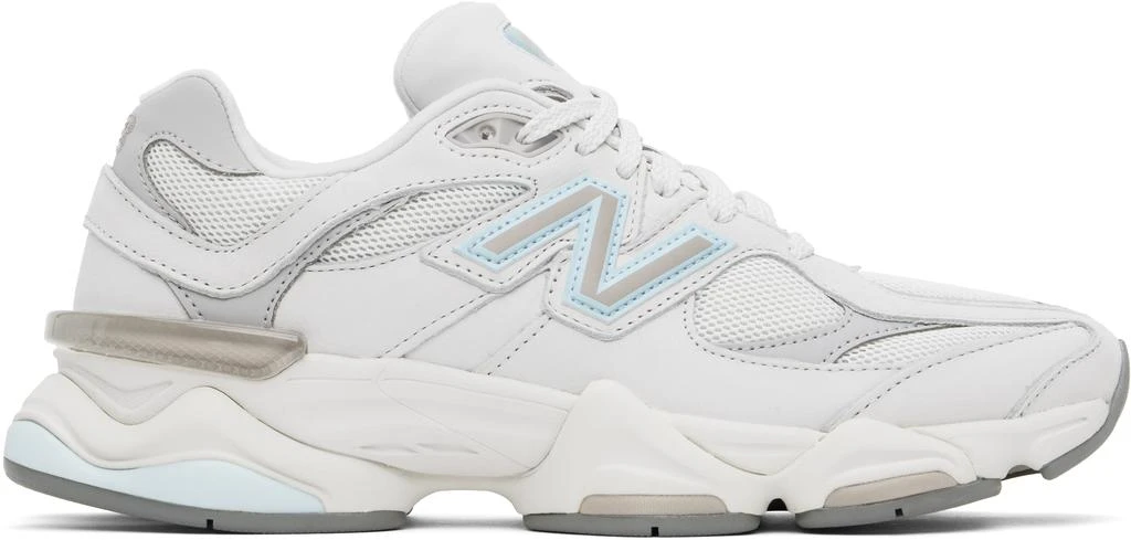 New Balance White & Gray 9060 Sneakers 1