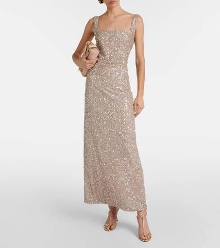 Costarellos Harper sequined gown 2