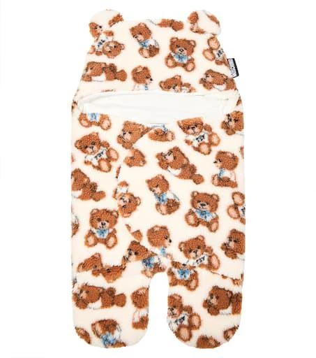 Moschino Baby printed cotton faux fur sleeping bag 1