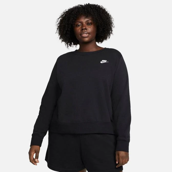 NIKE Women's Nike Sportswear Club Fleece Crewneck (Plus Size) 1