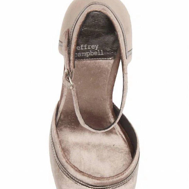 Jeffrey Campbell Women's Low Down Heels In Taupe Velvet Pewter 2