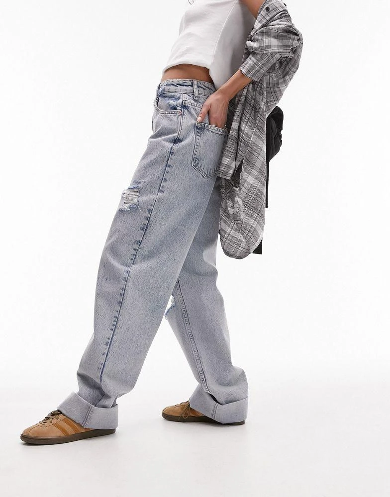Topshop Topshop Oversized Mom jean with rips in bleach 3