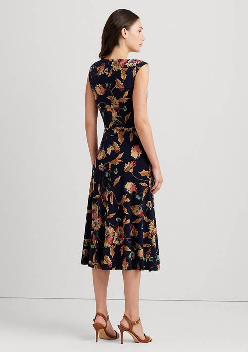 Lauren Ralph Lauren Ralph Lauren Floral Twist Front Stretch Jersey Dress