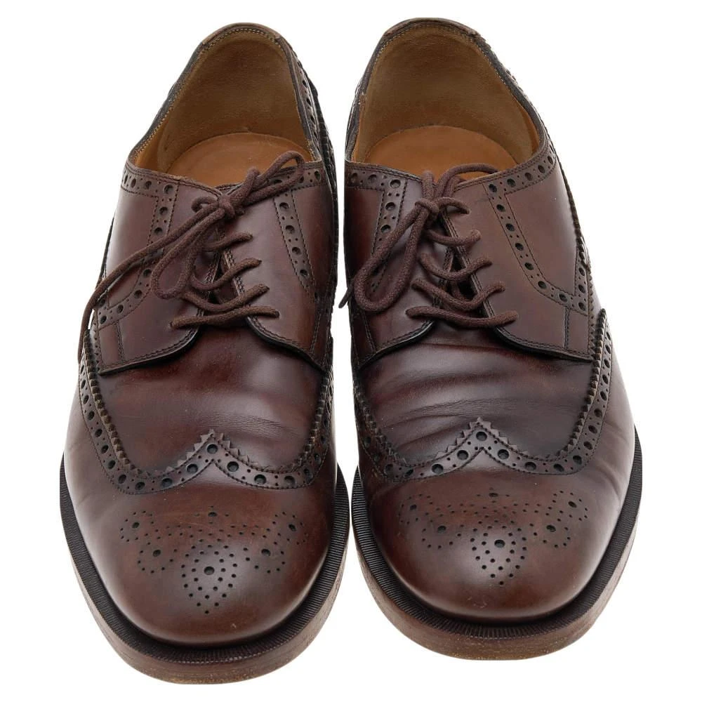 Gucci Gucci Dark Brown Brogue Leather Oxfords Size 42 3