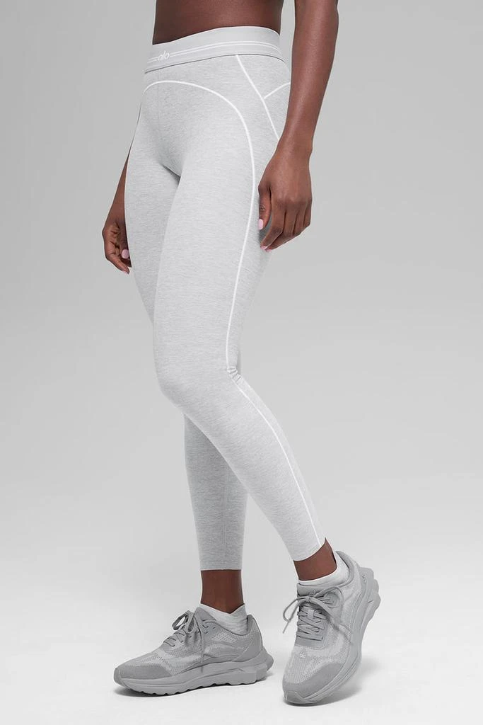 Alo 7/8 High-Waist Alosoft Heart Throb Legging - Athletic Heather Grey/White 5