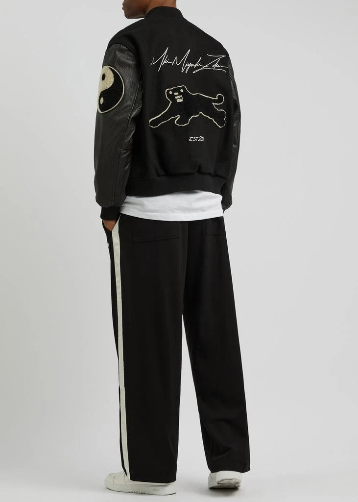 MKI Miyuki Zoku Appliquéd wool-blend and leather varsity jacket 4