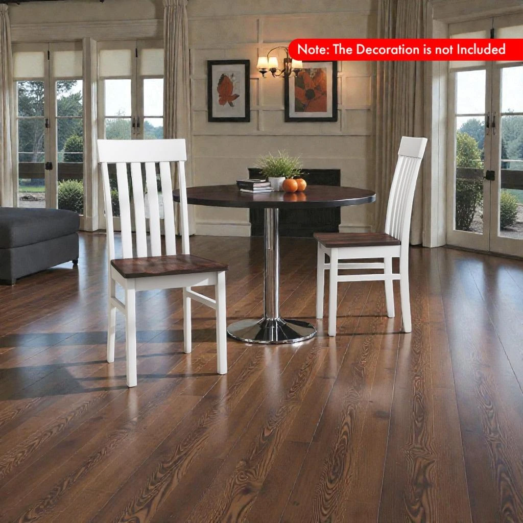 Hivvago Kitchen Dining Chairs Set of 2 with Open Slat High Back Design 2