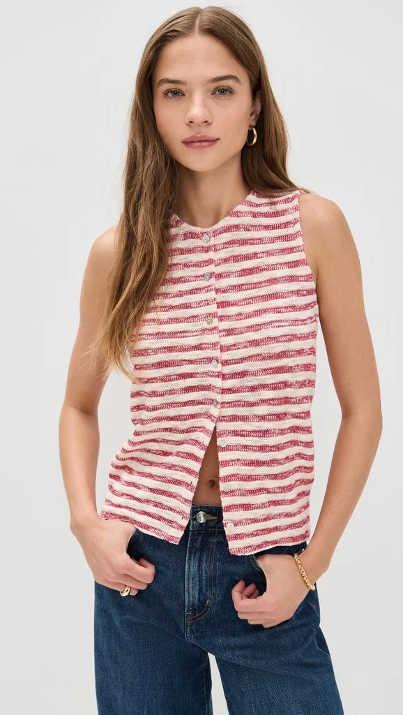 Madewell Crew Neck Sweater Vest In Stripe 1