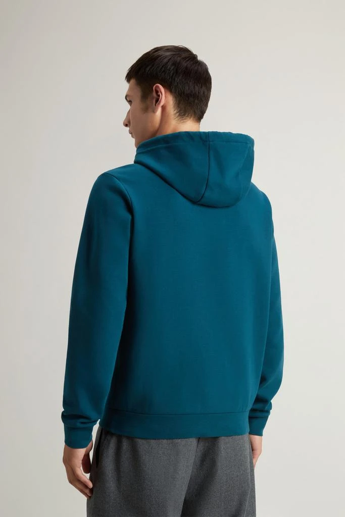 Woolrich Hooded Sweatshirt in Cotton-Blend Interlock - Men - Blue 3