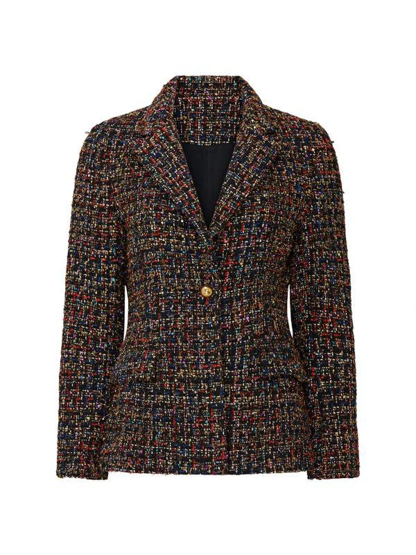 Amanda Uprichard Tweed Single Button Blazer 5