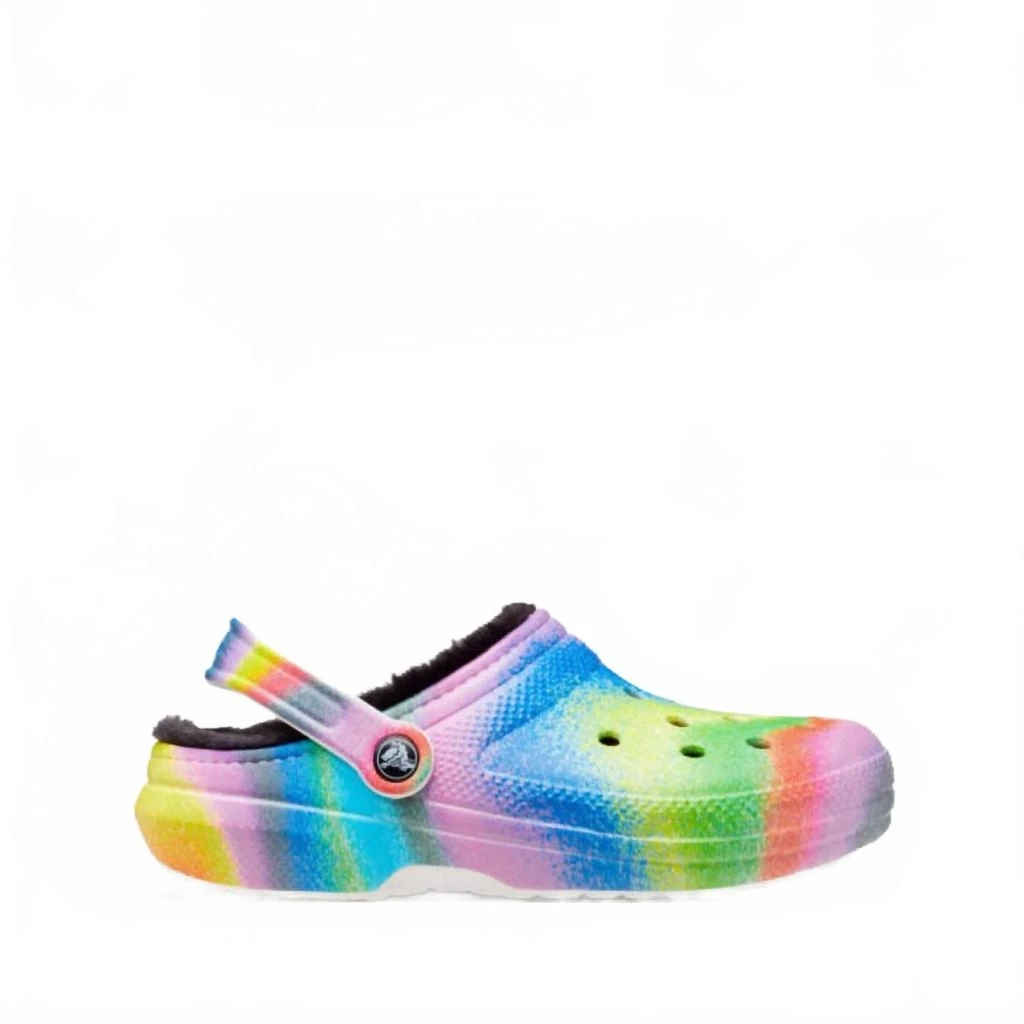 Crocs Men
s Classic Lined Spray Dye Clogs In Multi/black Fur 2