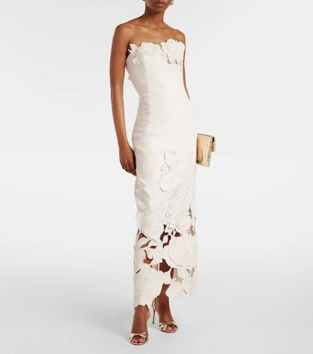 Leo Lin Rayna floral-appliqu crpe maxi dress - 2