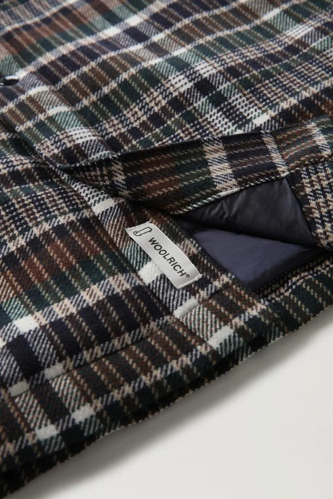 Woolrich Alaskan Padded Check Overshirt in Recycled Italian Wool Blend - Men - Red 5