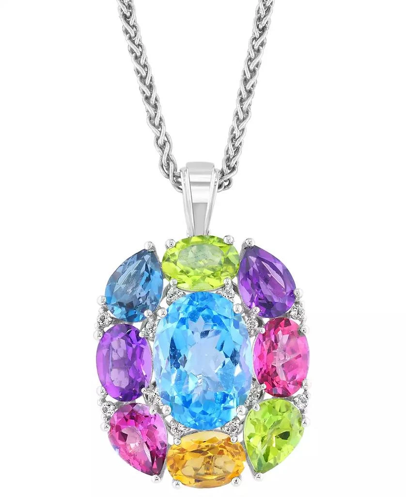 Effy EFFY® Multi-Gemstone 18" Pendant Necklace (17-3/4 ct. t.w.) in Sterling Silver 1