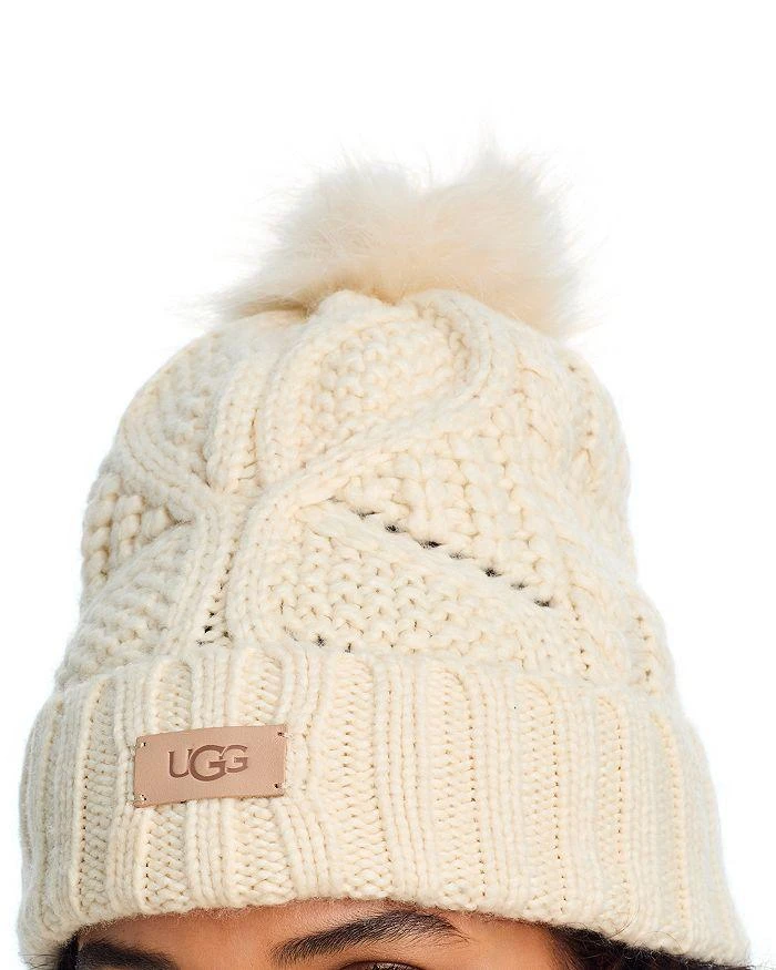 UGG White Knit Pom-Pom Beanie UGG® Women main image 2